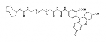 TCO-PEG-FITC是一种荧光PEG TCO衍生物，TCO-PEG-Fluorescein